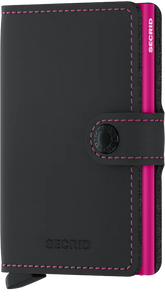 Secrid Miniwallet Matte Black & Fuchsia mit Gravur - MM-Black & Fuchsia